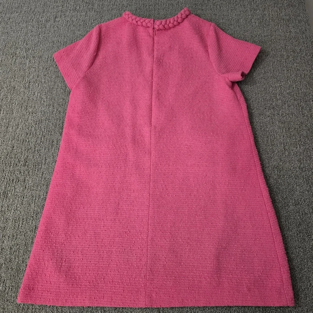 Tuckernuck Jackie Tweed Dress Womens XXL Pink Gold Button Short Sleeve Preppy - Picture 7 of 7